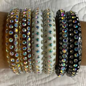 6 Rhinestone Bangles